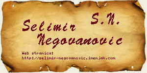 Selimir Negovanović vizit kartica